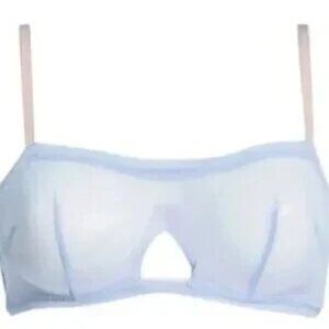 NWT $78 HAH Wired Mesh Bra Periwinkle Blue Sheer Unlined Fairy Sz 30-38 C-Cup